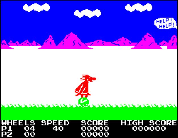 BC Quest for Tires - ZX Spectrum game screenshot (1985) by Software Projects